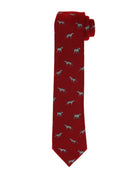 Corbata lana perros Rojo/gris