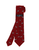 Corbata lana perros Rojo/gris