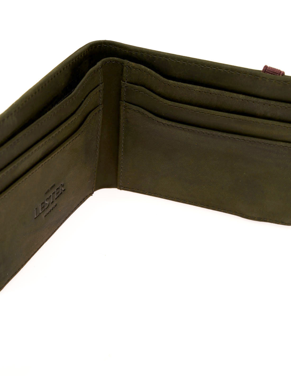 Cartera piel/goma Verde