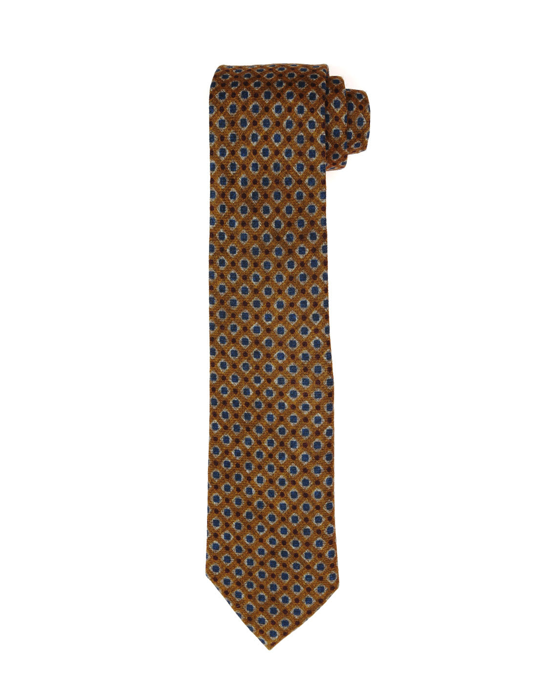 Corbata lana cuadros Marrón