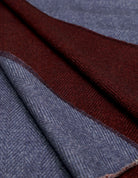Foulard lana chevrone bicolor Azul claro/burdeos