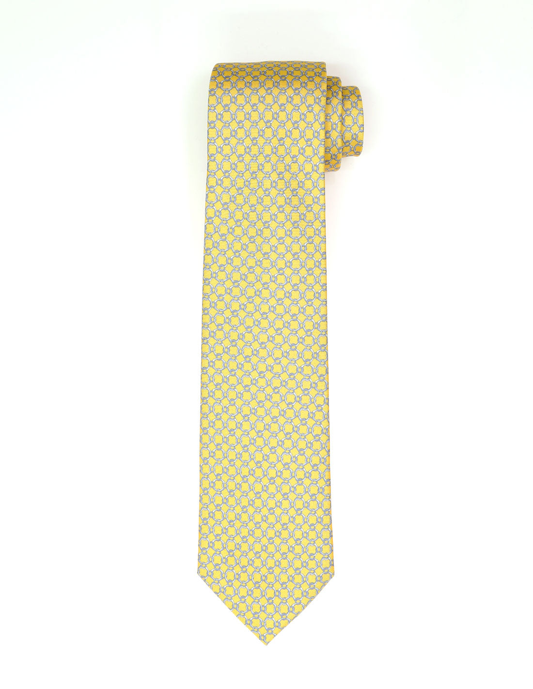 Corbata cadena grande Amarillo/gris