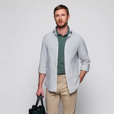 Look Camisa Lino Rayas