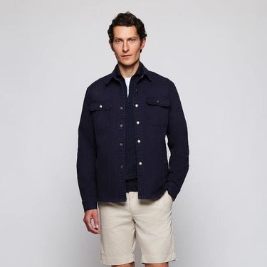 Look Overshirt Azul Marino con Jersey