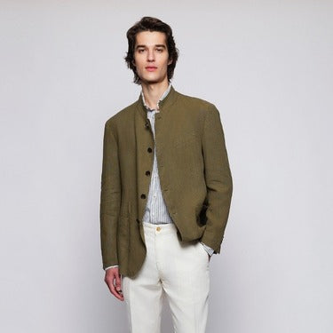 Look Chaqueta Mao Lino Verde