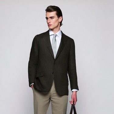Look Chaqueta Lino Espiga Verde
