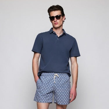 Look Traje Baño Palmeras Azul