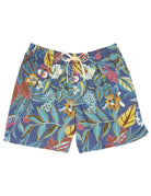 Traje de baño flores varias Azul/rosa
