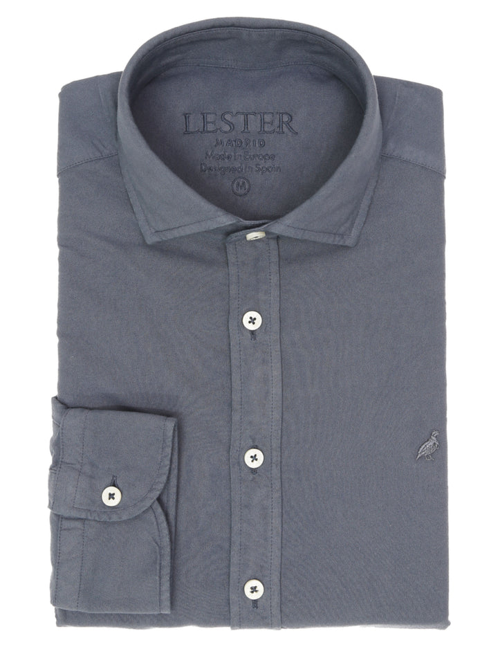 Camisa oxford tintada Azul oscuro