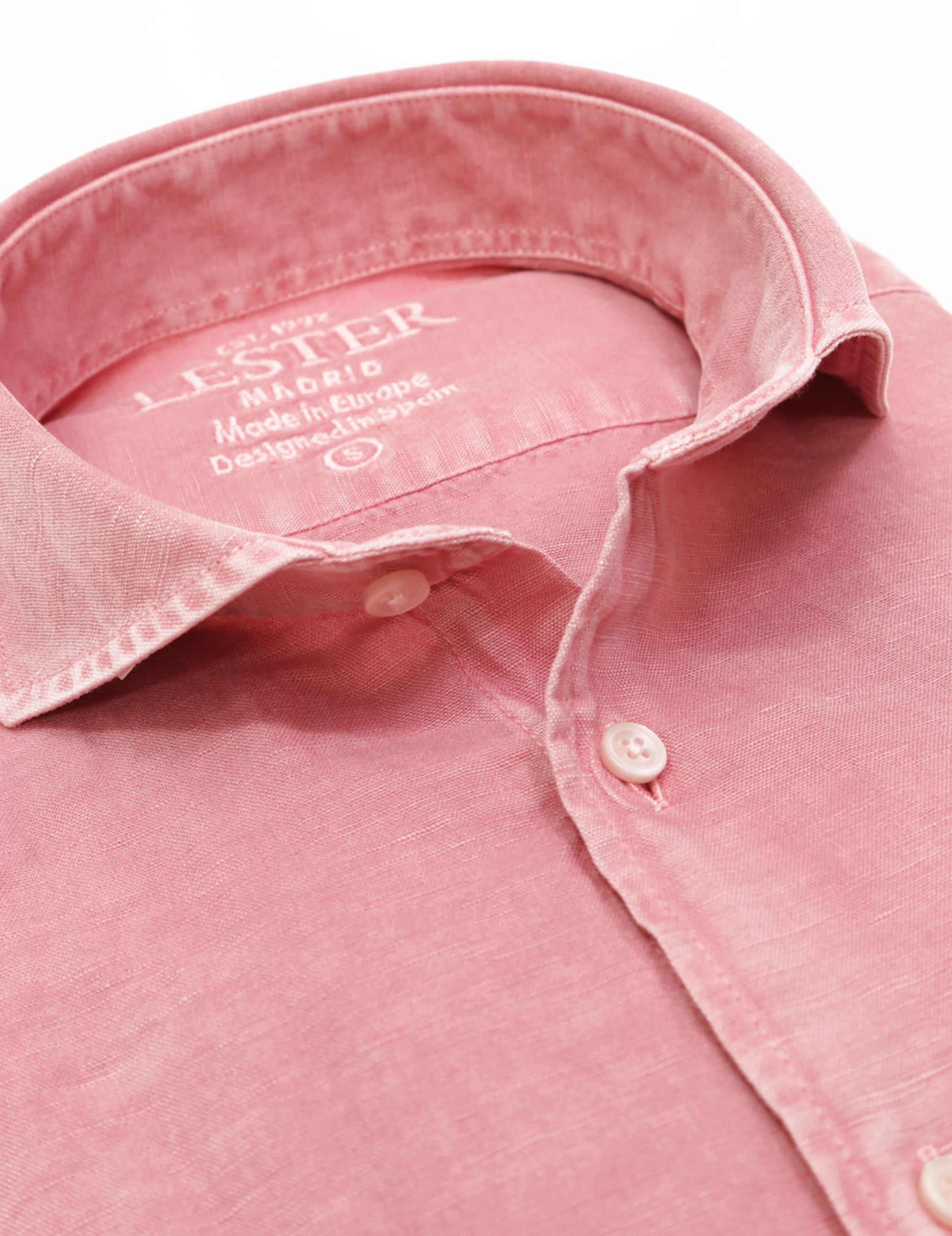 Camisa lino algodón lavada Rosa