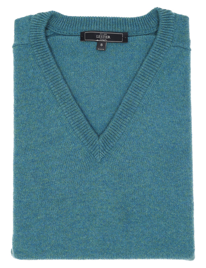 Jersey lana pico Verde agua