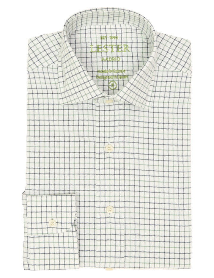 Camisa sport viela cuadro pequeño Azul/verde