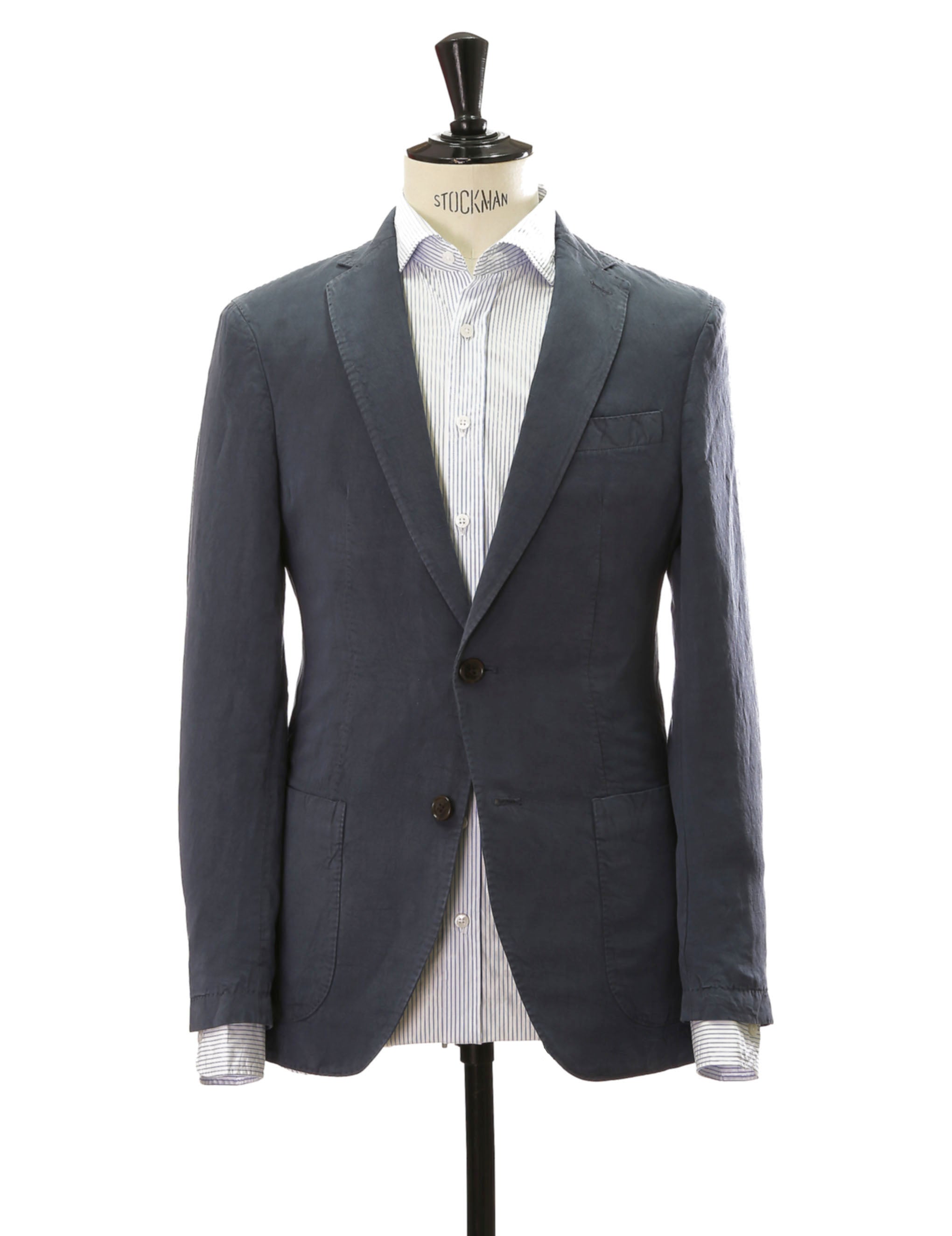 Chaqueta lino algodón lavada Azul