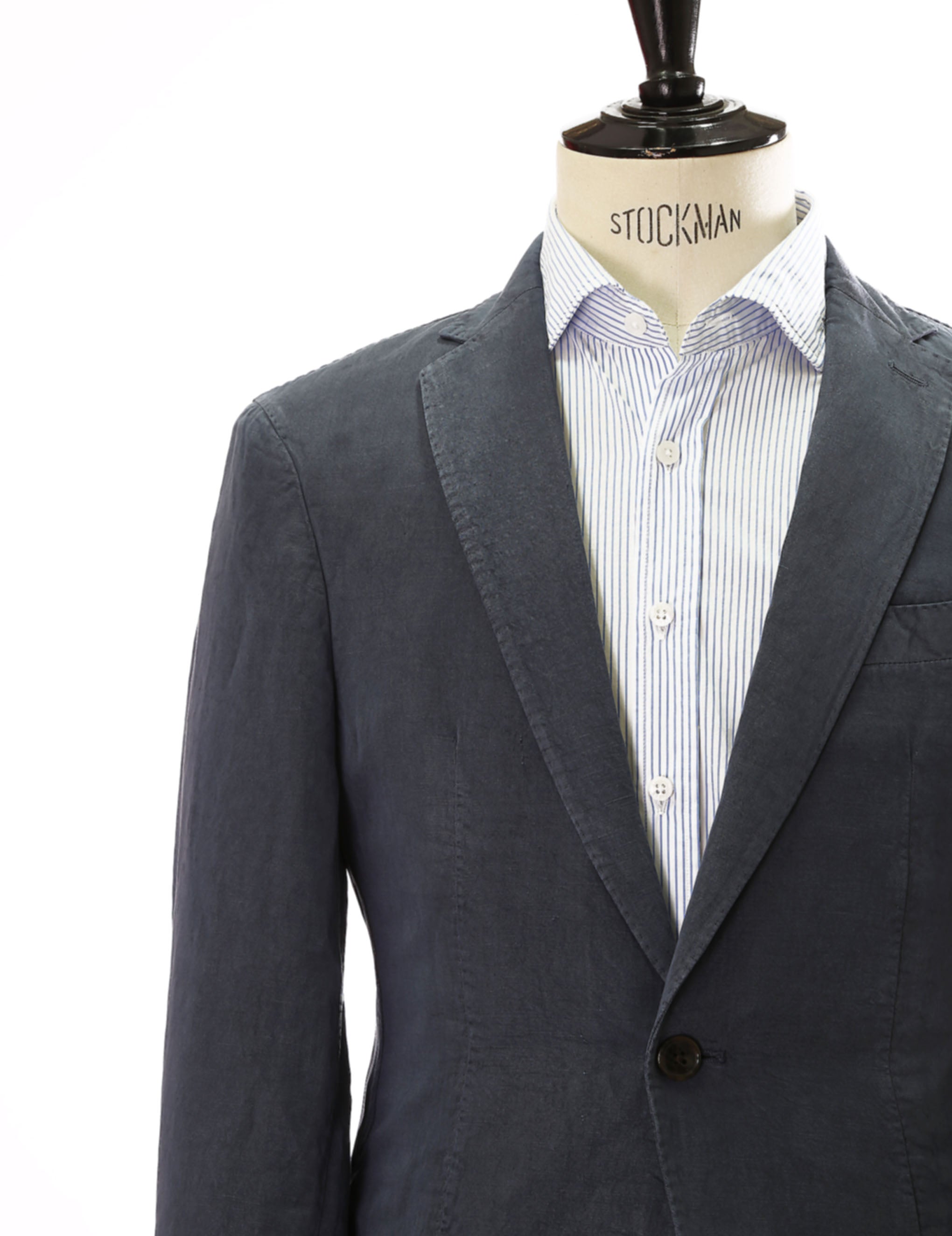 Chaqueta lino algodón lavada Azul