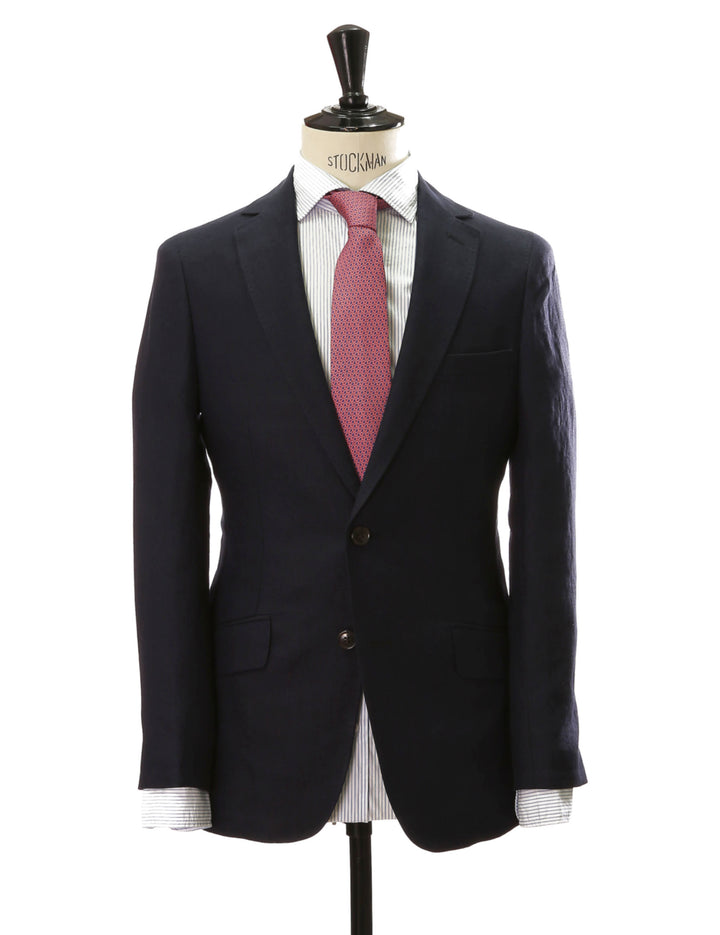 Chaqueta lino espiga Azul oscuro