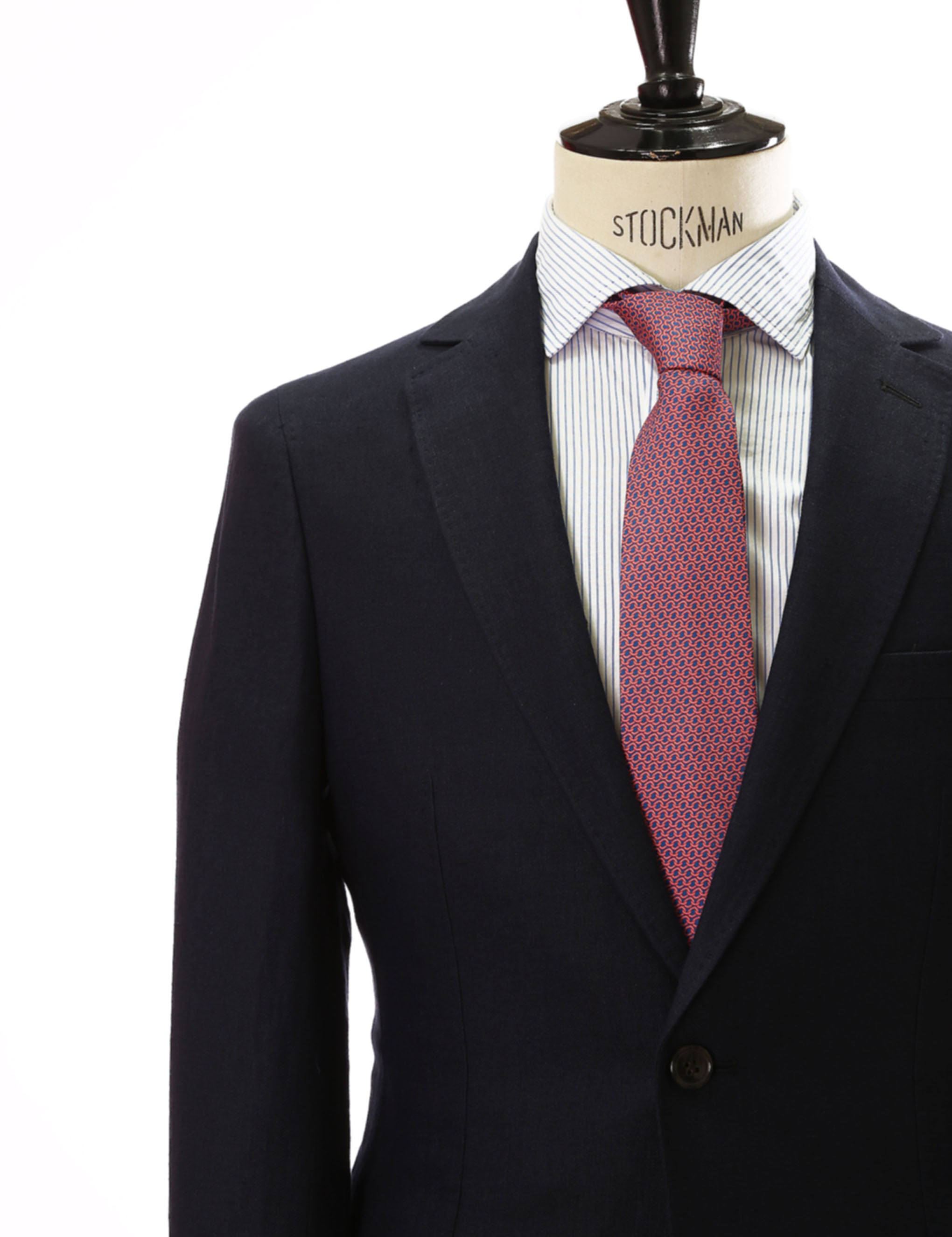 Chaqueta lino espiga Azul oscuro