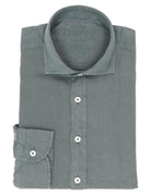 Camisa lino lisa lavada Petroleo