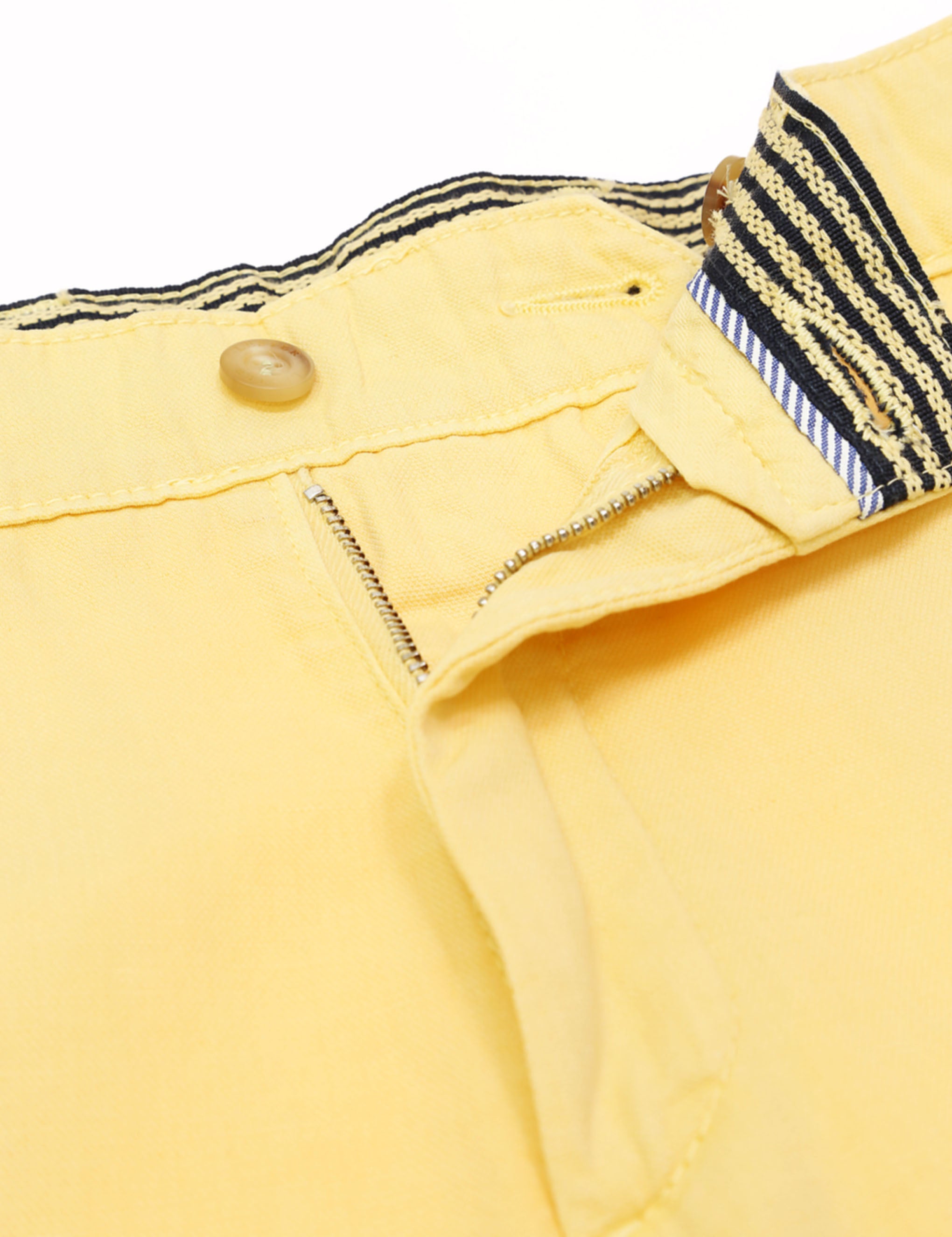 Pantalón lino algodón Amarillo