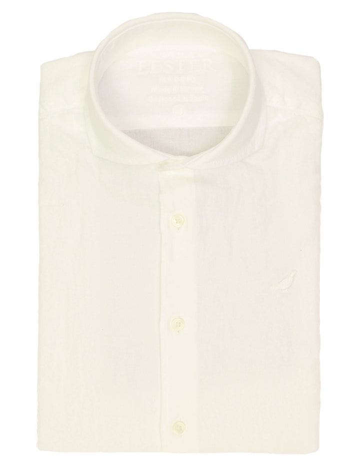 Camisa lino algodón lavada Blanco