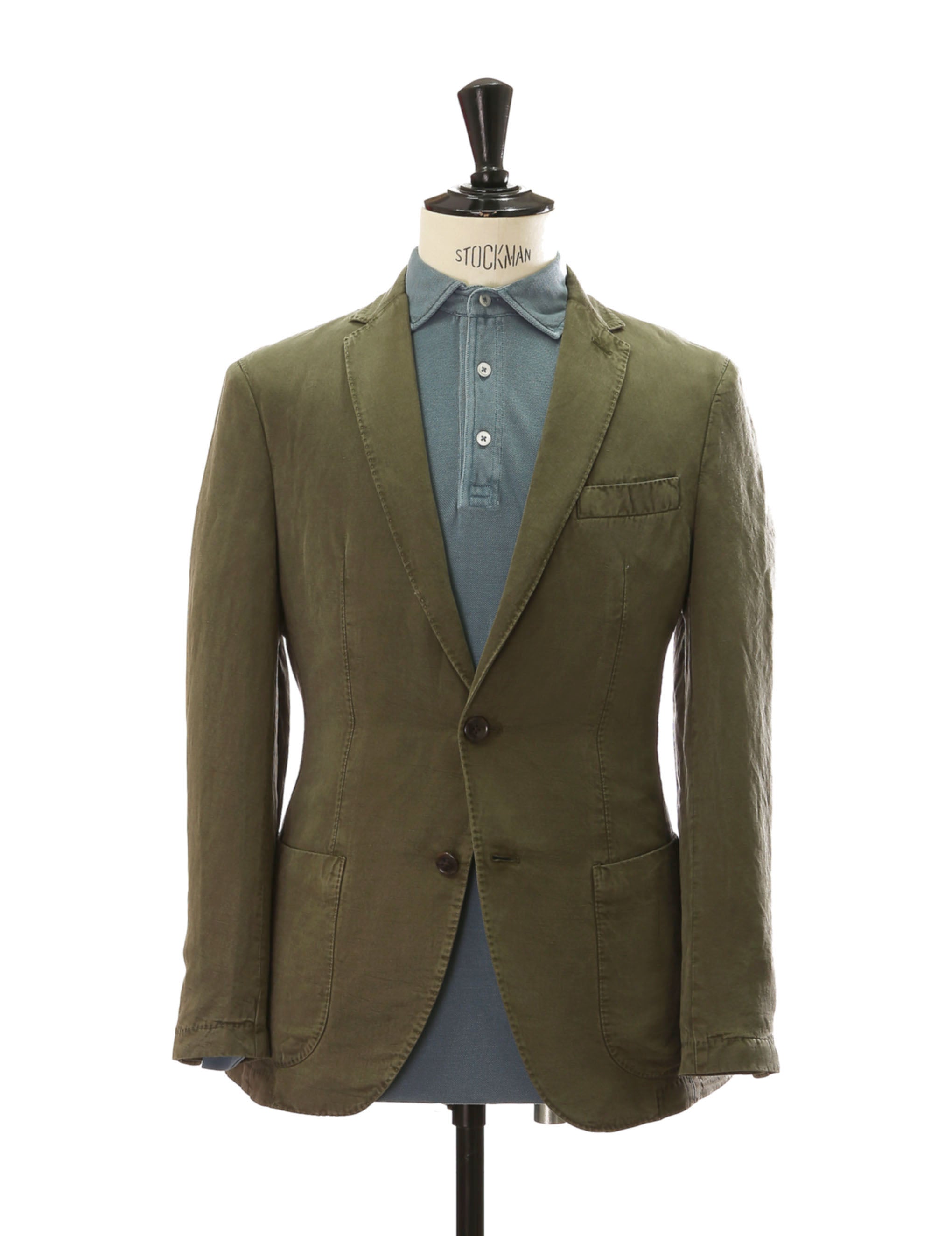 Chaqueta lino algodón lavada Verde