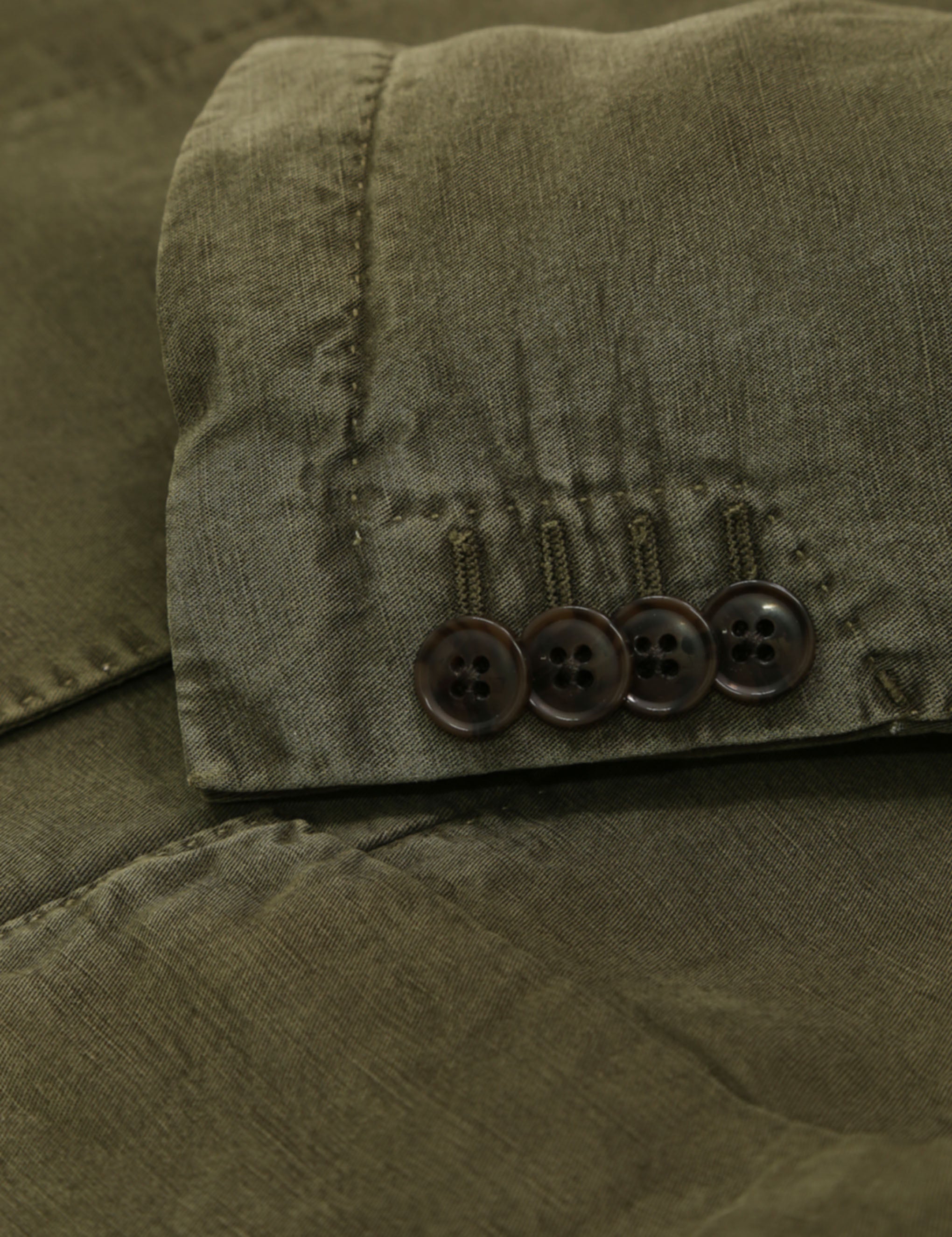 Chaqueta lino algodón lavada Verde