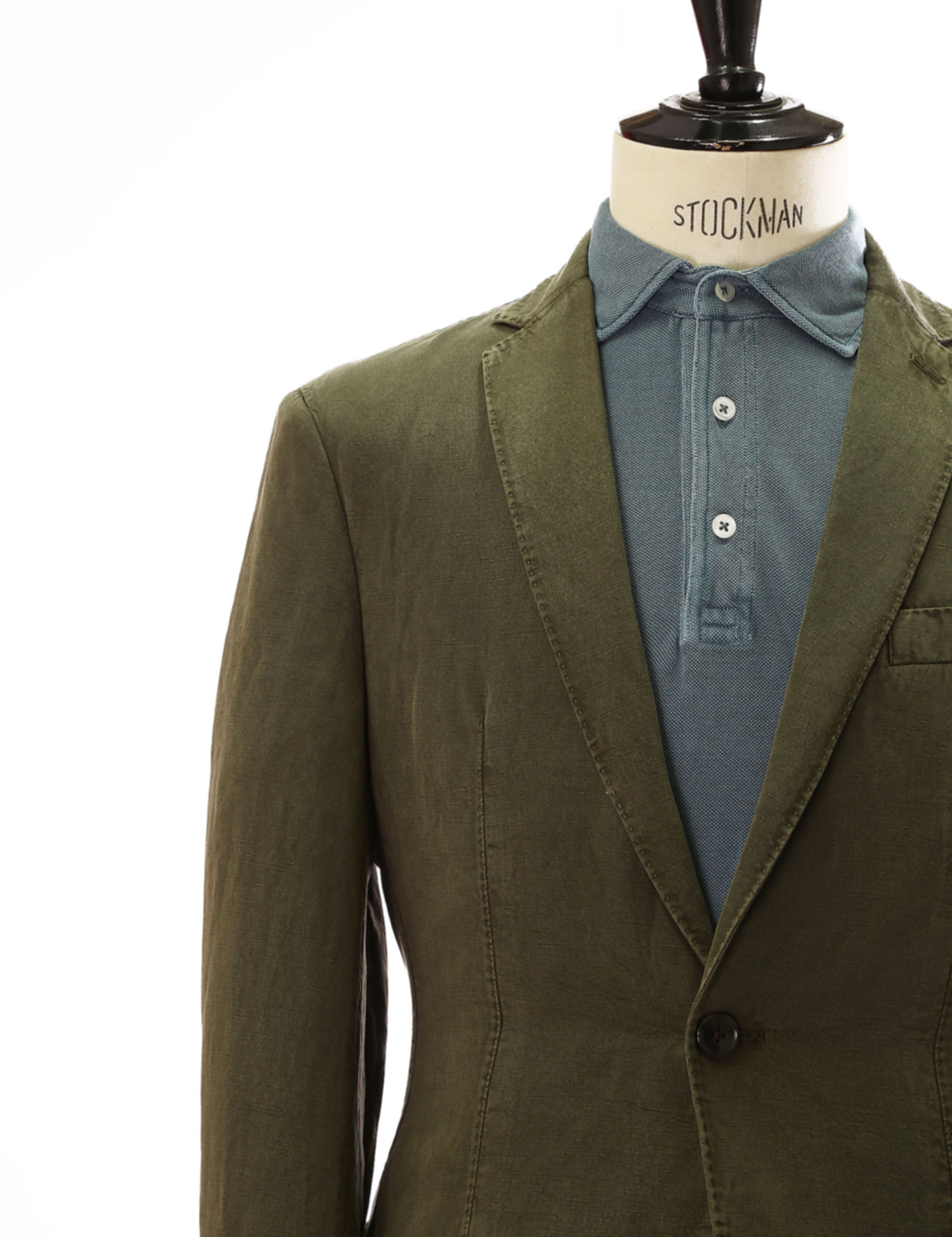 Chaqueta lino algodón lavada Verde