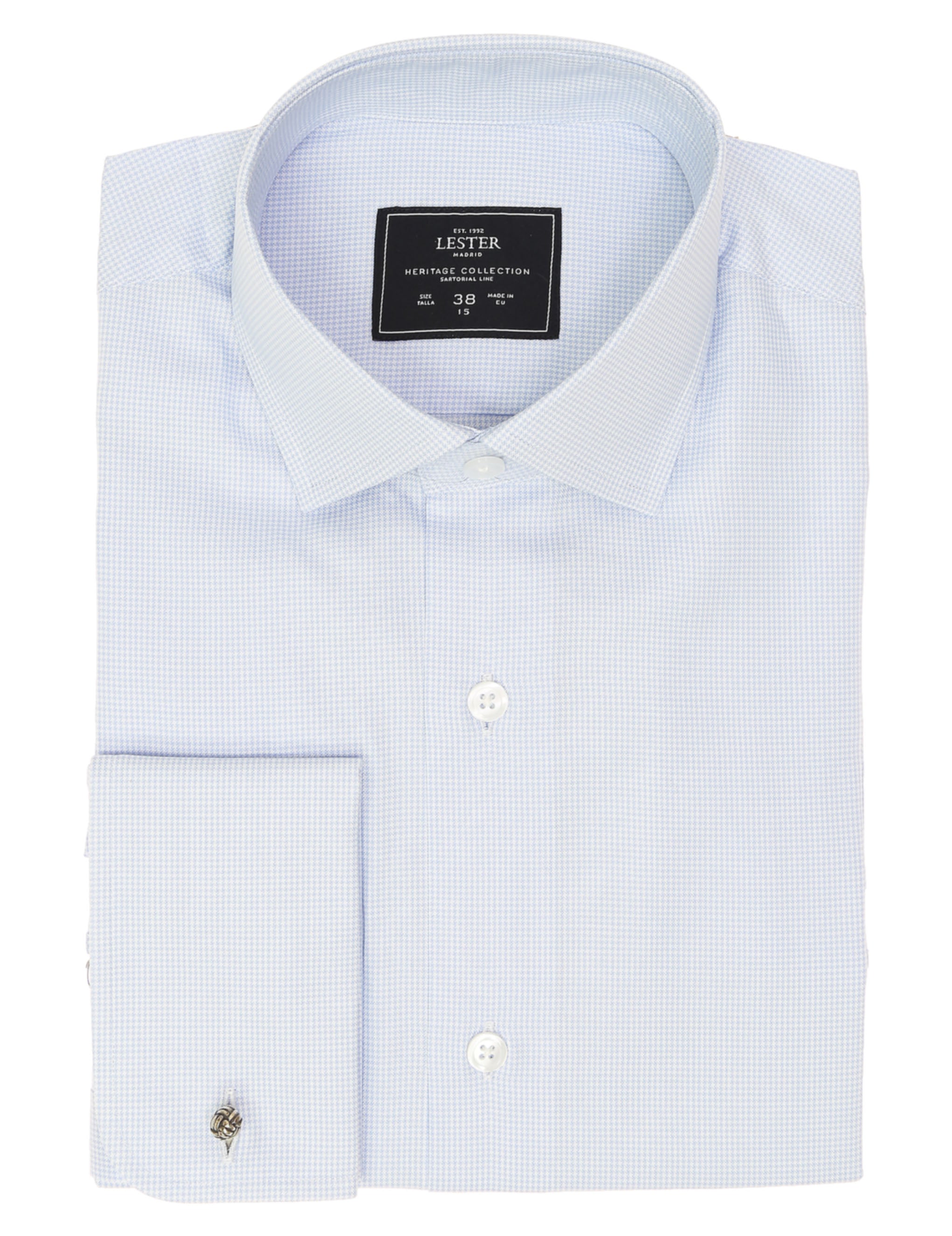 Camisa vestir vichy p.d Azul