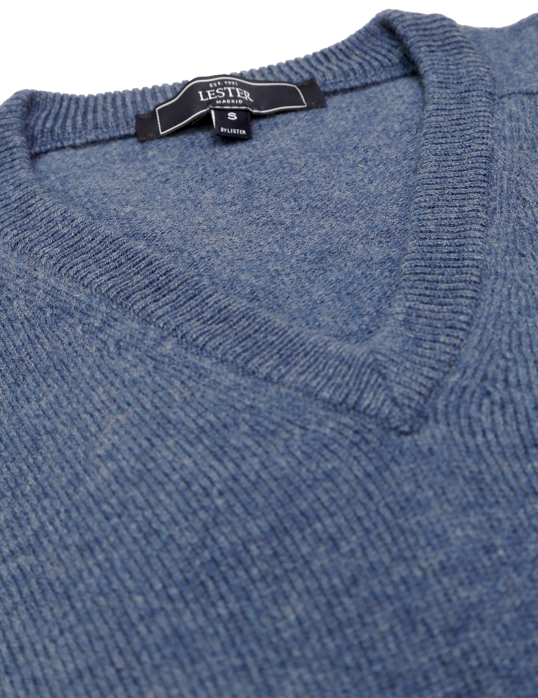 Jersey lana pico Azul medio