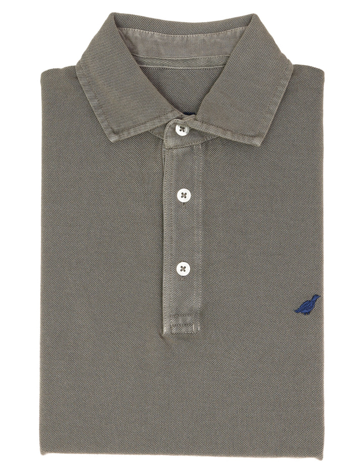 Polo pique manga larga Gris