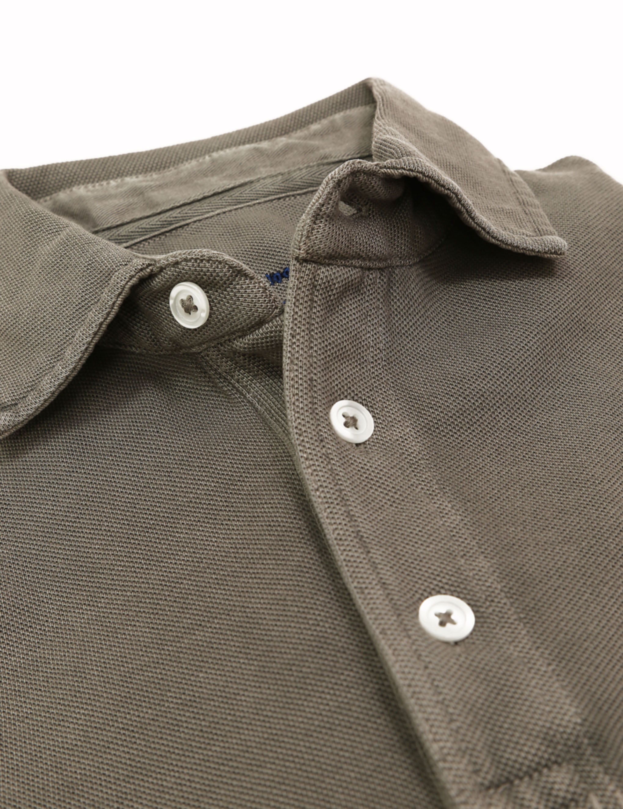 Polo pique manga larga Gris