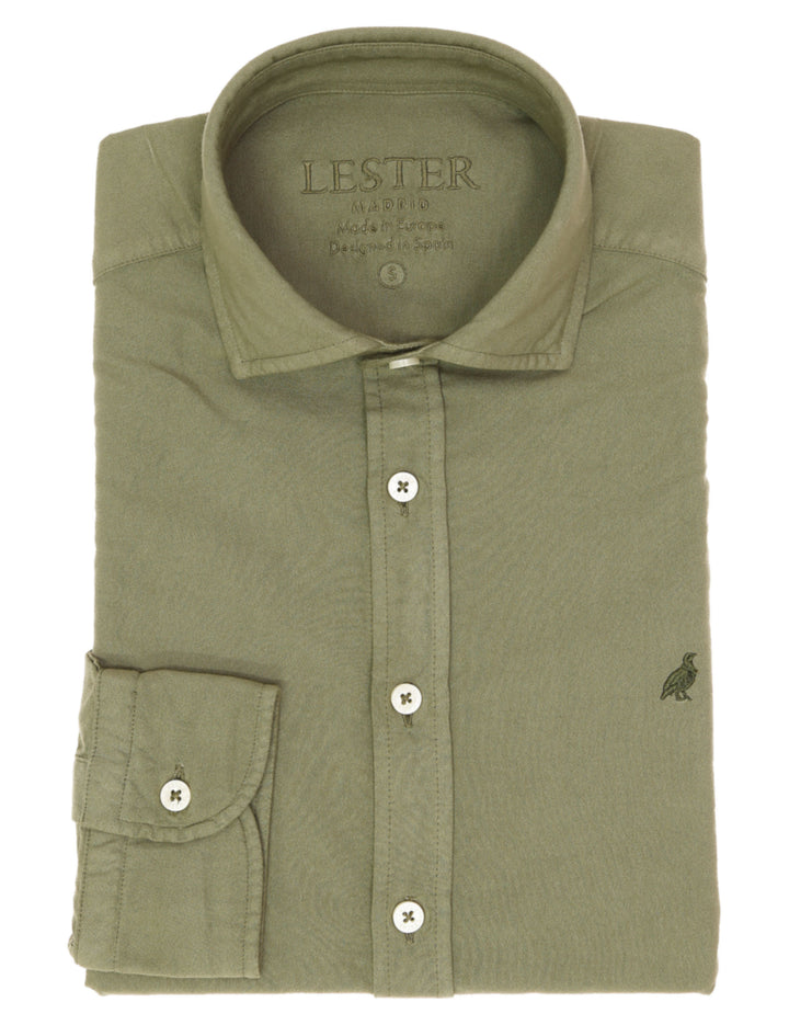 Camisa oxford tintada Verde