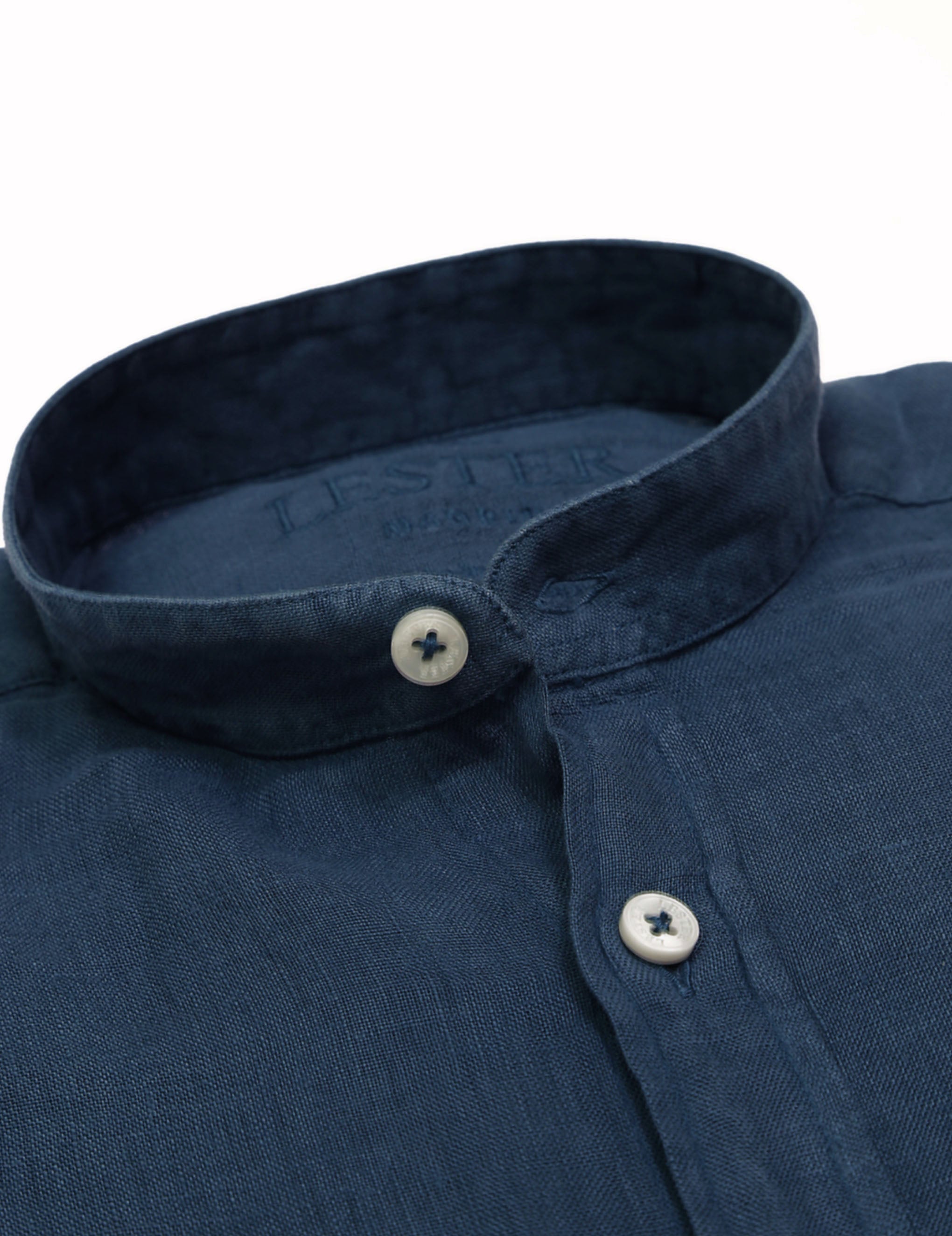 Camisa mao lino lisa lavada Azul oscuro