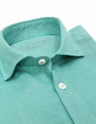 Camisa lino lisa lavada Verde claro