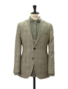Chaqueta cuadros lino Verde
