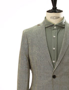 Chaqueta cuadros lino Verde