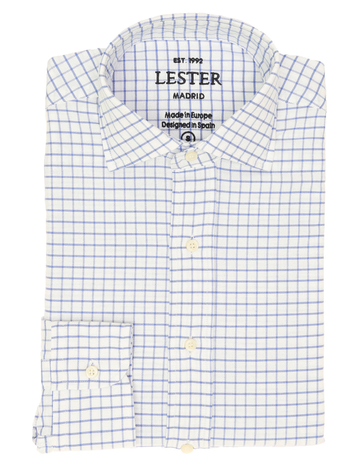 Camisa sport oxford cuadro Azul