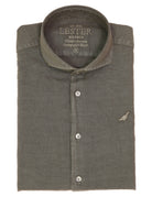 Camisa lino algodón lavada Gris