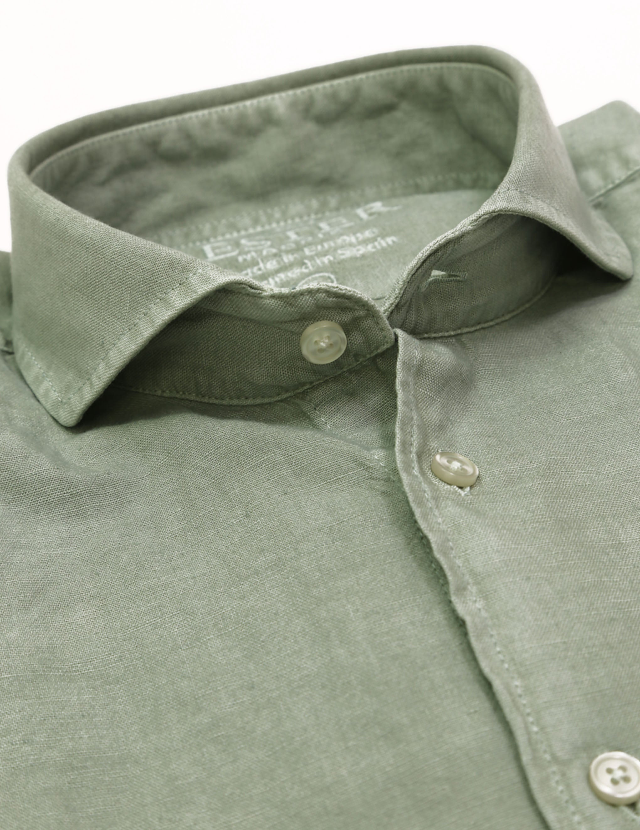 Camisa lino algodón lavada Verde claro