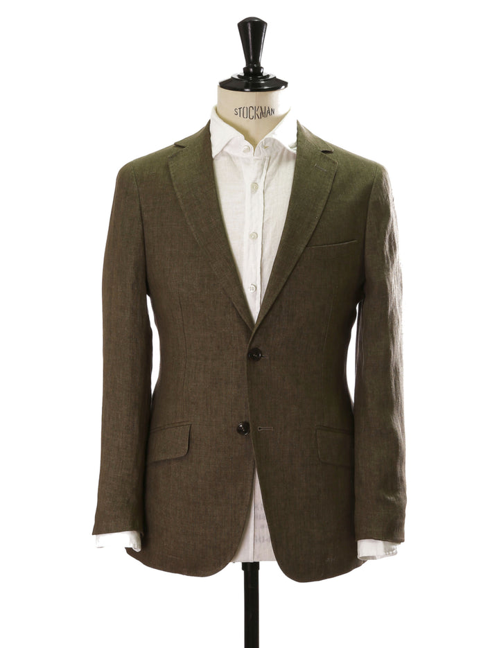 Chaqueta lino ojo de perdiz Verde