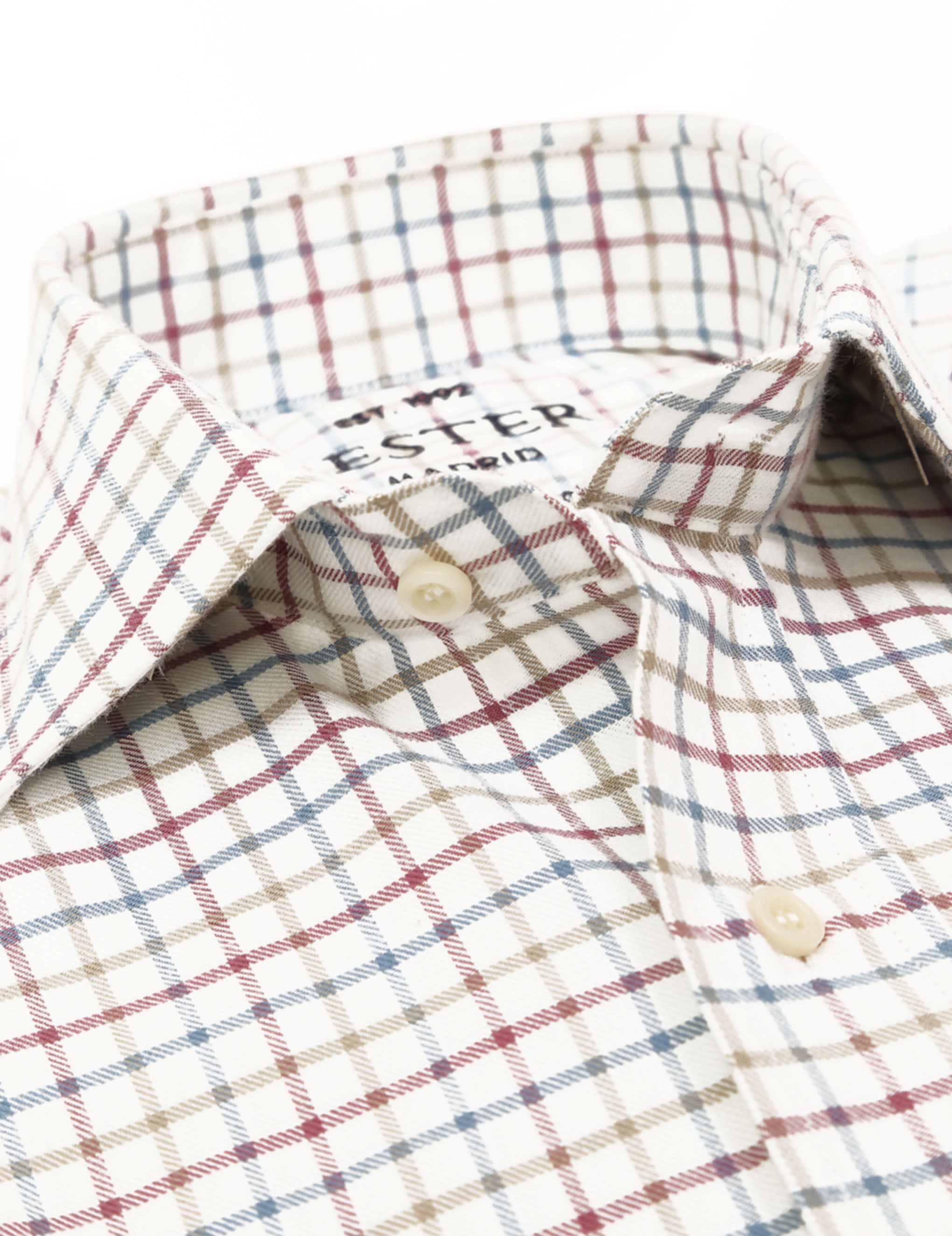 Camisa sport viela cuadro medio Azul/burdeos