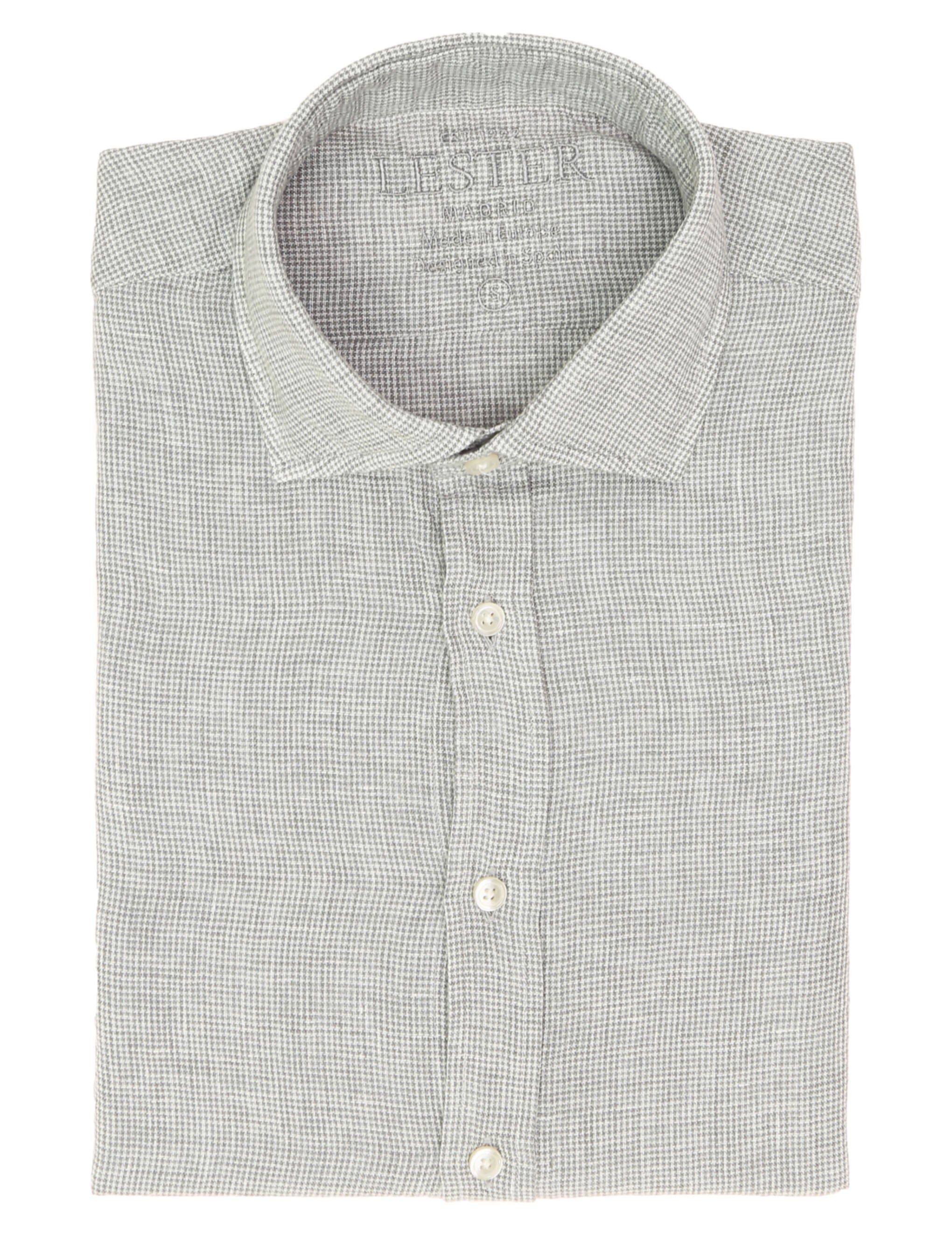 Camisa sport lino vichy Gris