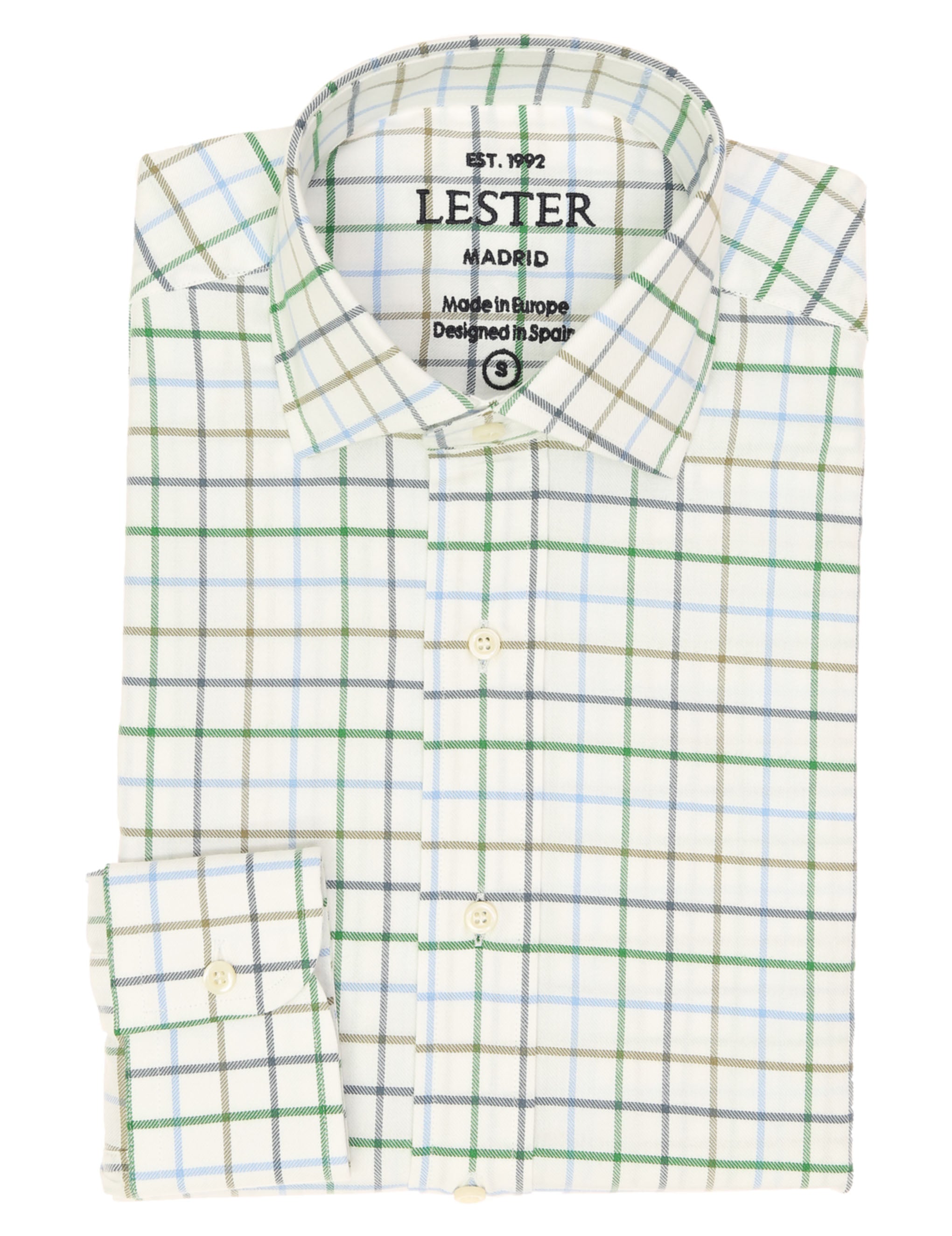 Camisa sport viela cuadro grande Azul/verde