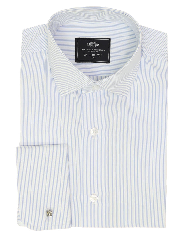 Camisa vestir raya blanca p.d Azul