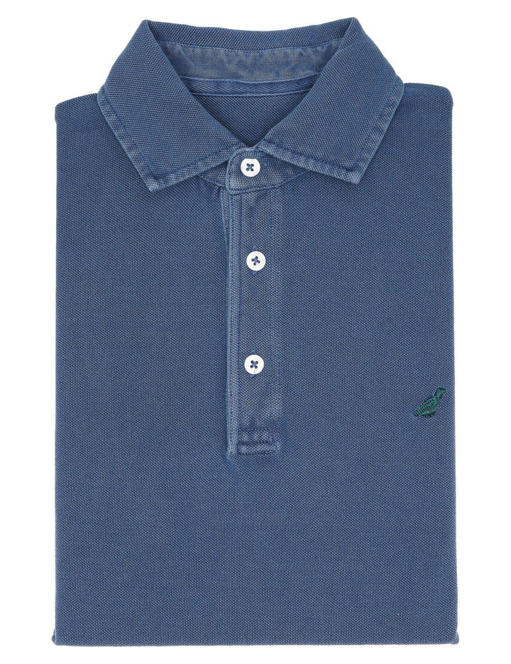 Polo pique manga larga Azul oscuro