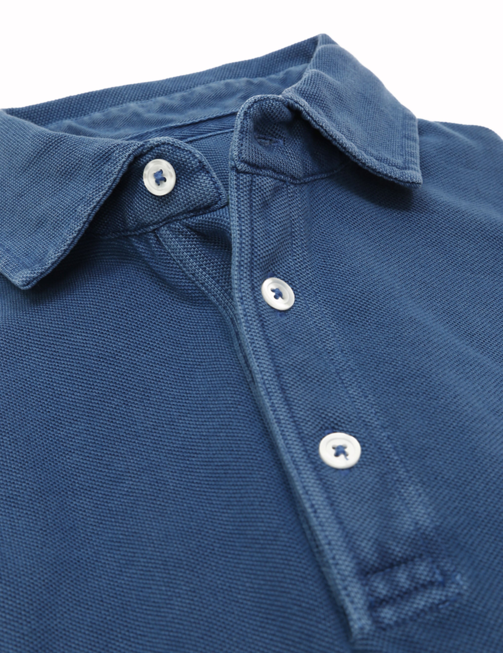 Polo pique manga larga Azul oscuro