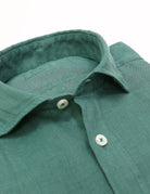 Camisa lino lisa lavada Verde medio