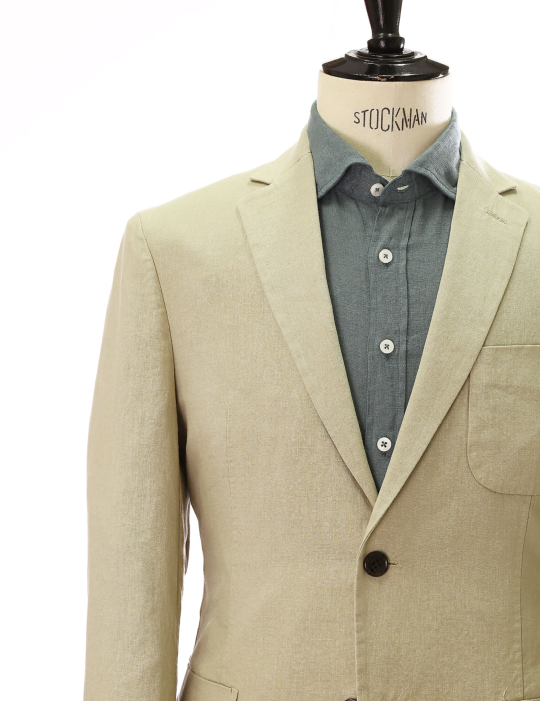Chaqueta lino lavada Beige
