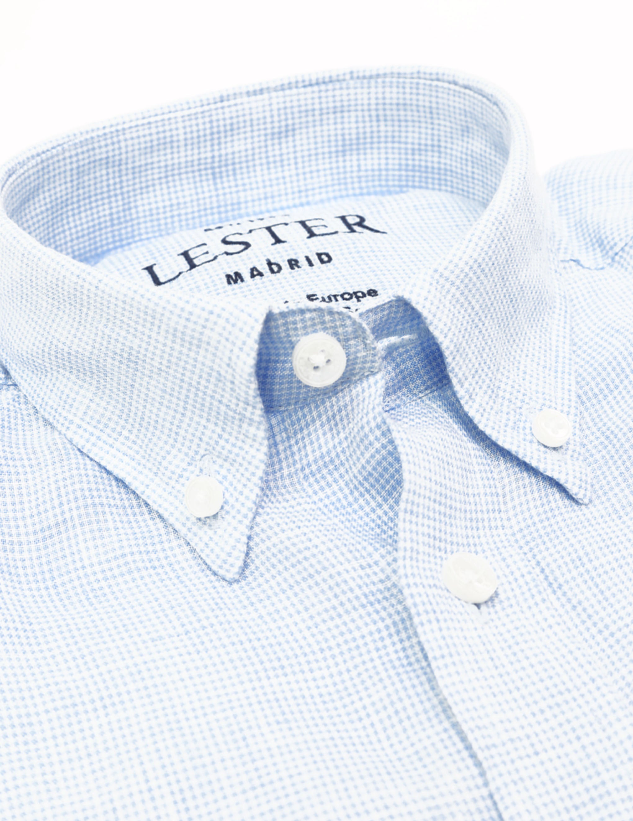 Camisa sport lino vichy Azul