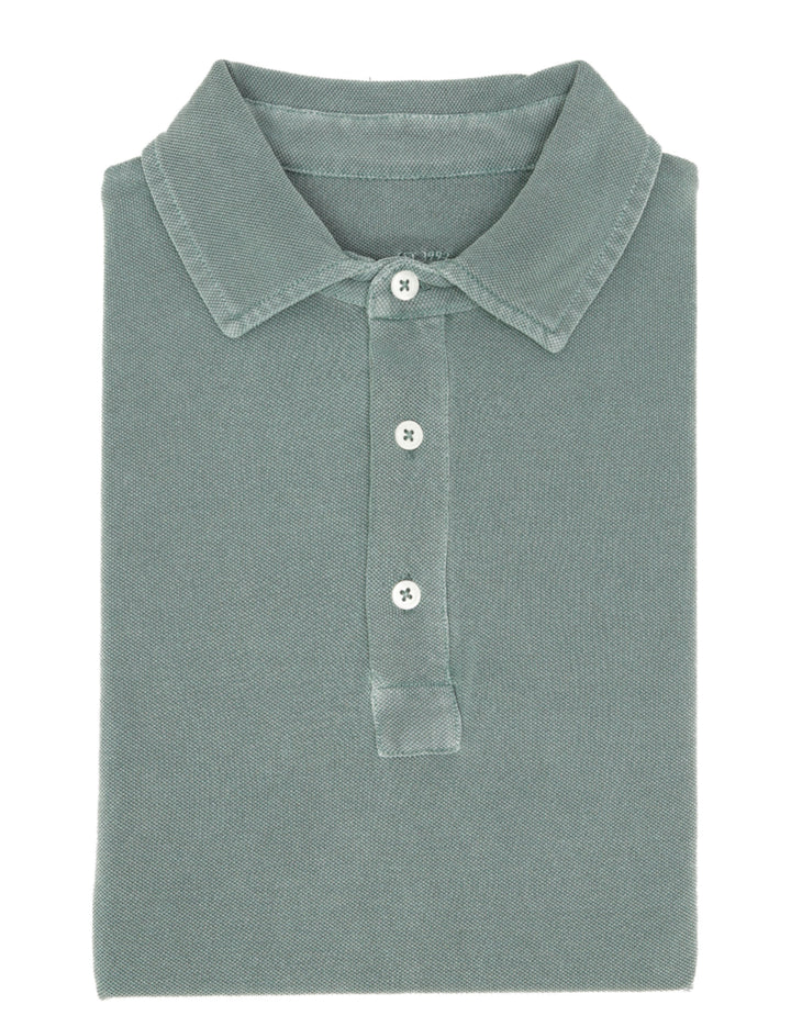 Polo pique lavado Verde oscuro