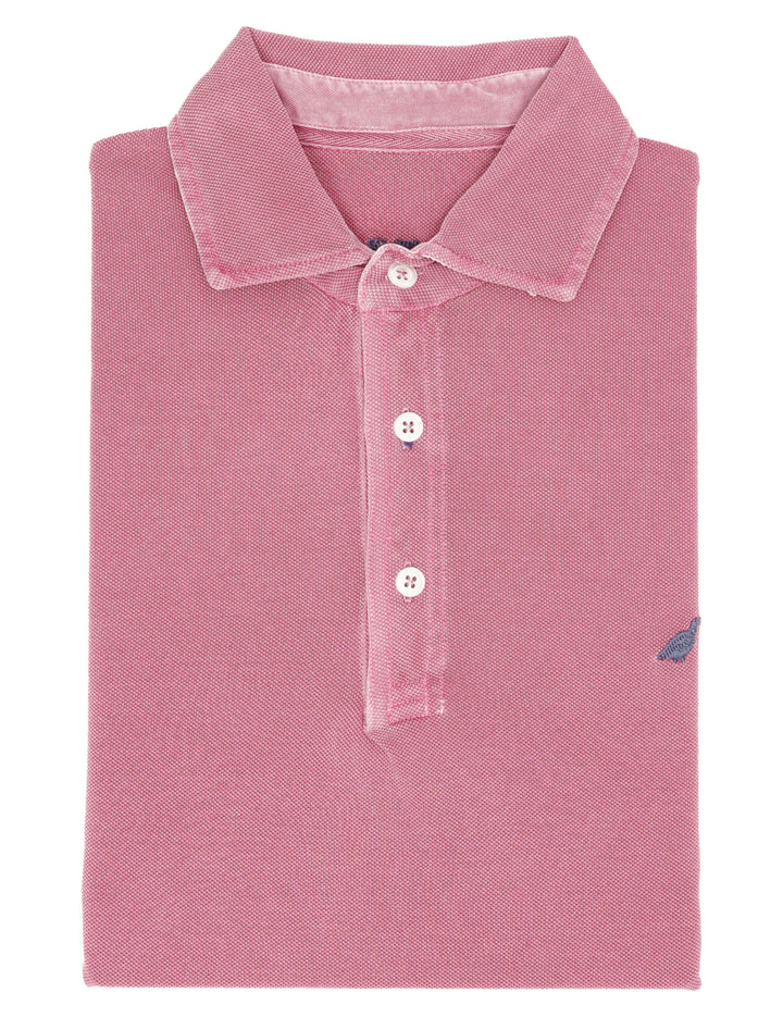 Polo pique manga larga Rosa